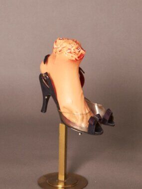1950s Pin Up Clear and Black Peep Toe Heels Slingbacks